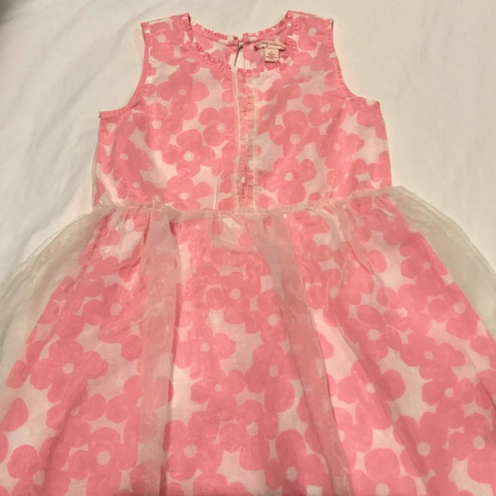 Girls pink floral dress